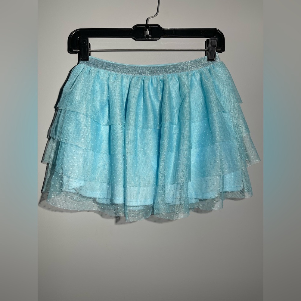 Justice Light Blue Layered Mini Skirt